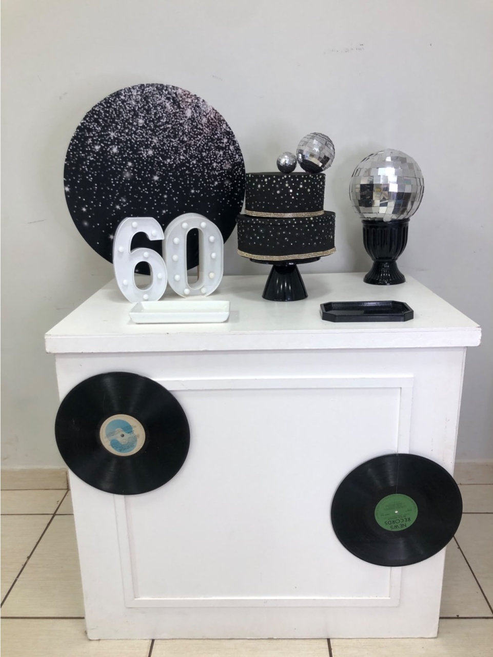 Mini Kit Glitter Preto E Prata - Cantinho Da Alegria Festas
