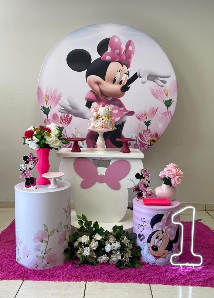 Kit Jardim Minnie Rosa  - Cantinho Da Alegria Festas