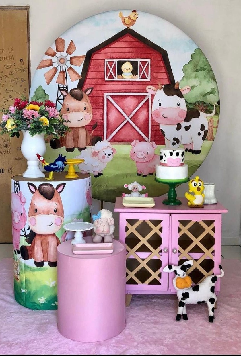 Kit Fazendinha Rosa  - Cantinho Da Alegria Festas