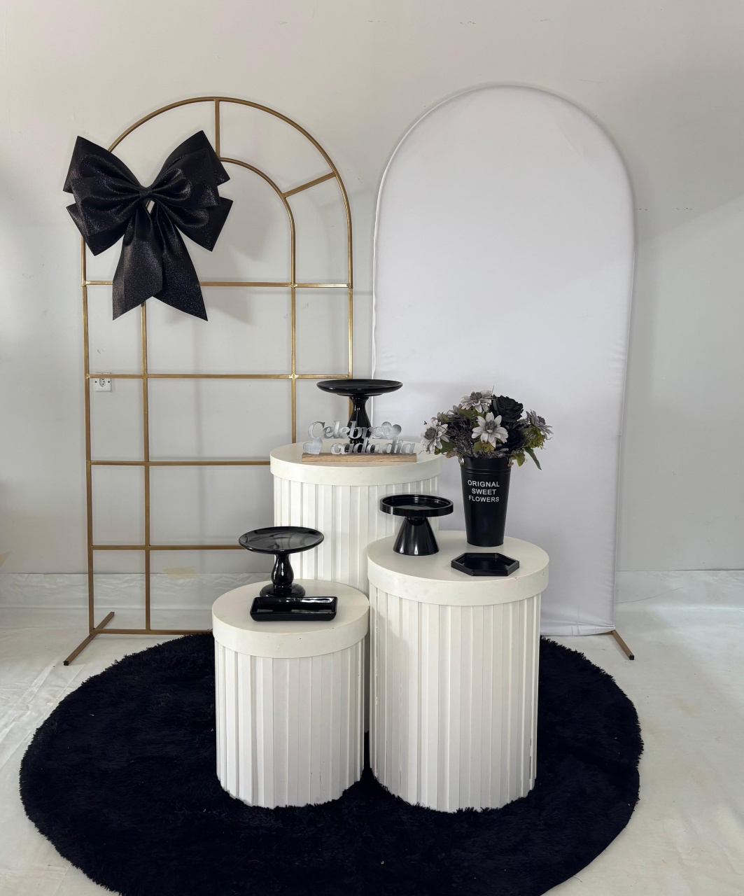 Kit Aniversário Preto E Branco - Composição 2 - DLUARTS DECORAÇÕES E EVENTOS