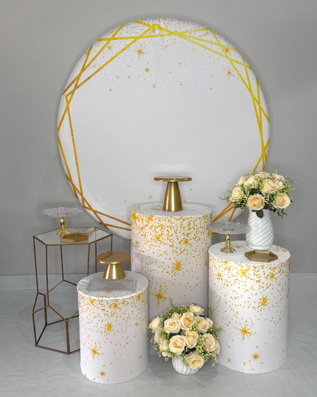 Kit Prata - Branco E Dourado - DLUARTS DECORAÇÕES E EVENTOS