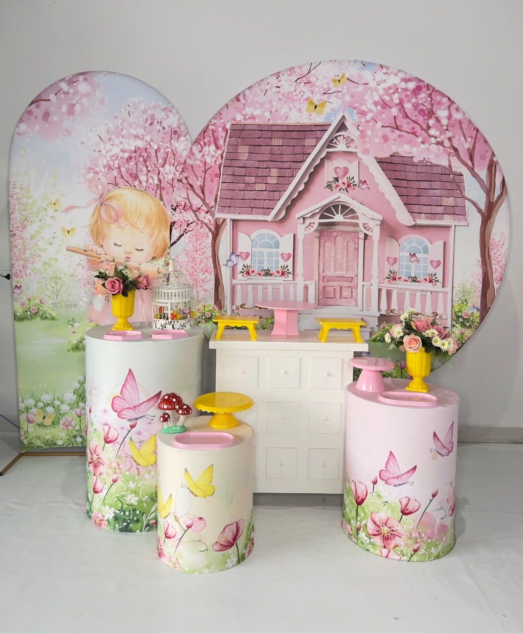 Kit Ouro - Jardim Casinha Rosa - DLUARTS DECORAÇÕES E EVENTOS