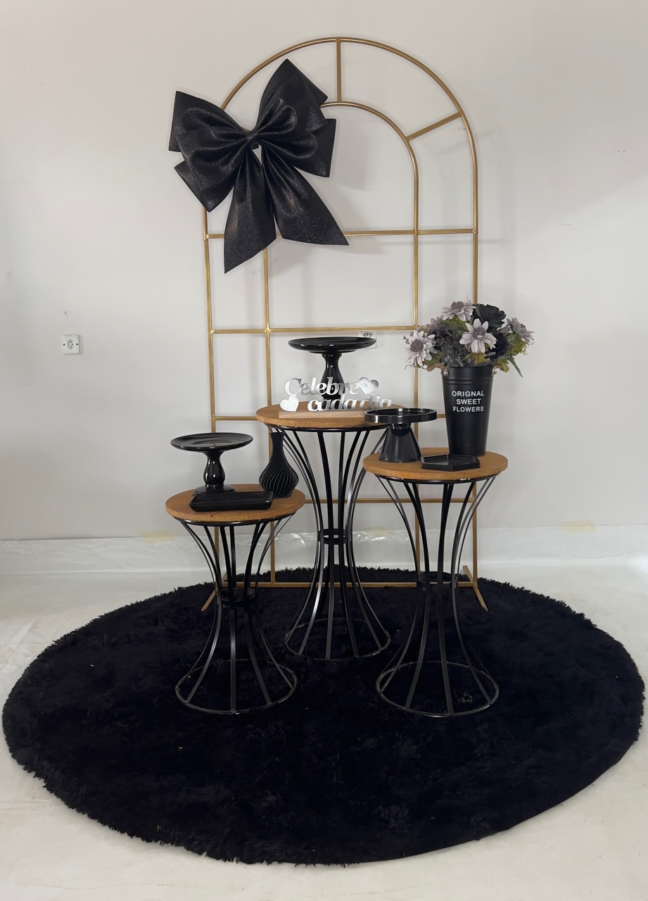 Kit Aniversário Laço Preto - Composição - DLUARTS DECORAÇÕES E EVENTOS