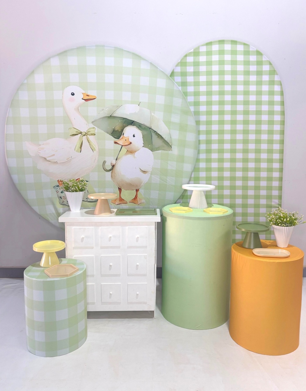 Kit Ouro - Patinho Verde Xadrez - DLUARTS DECORAÇÕES E EVENTOS