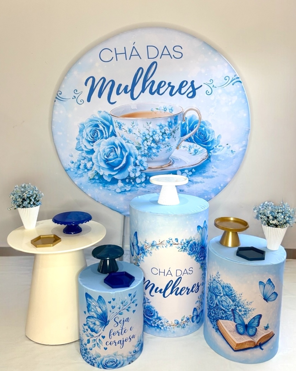 Kit Prata - Chá de Mulheres Azul  - DLUARTS DECORAÇÕES E EVENTOS