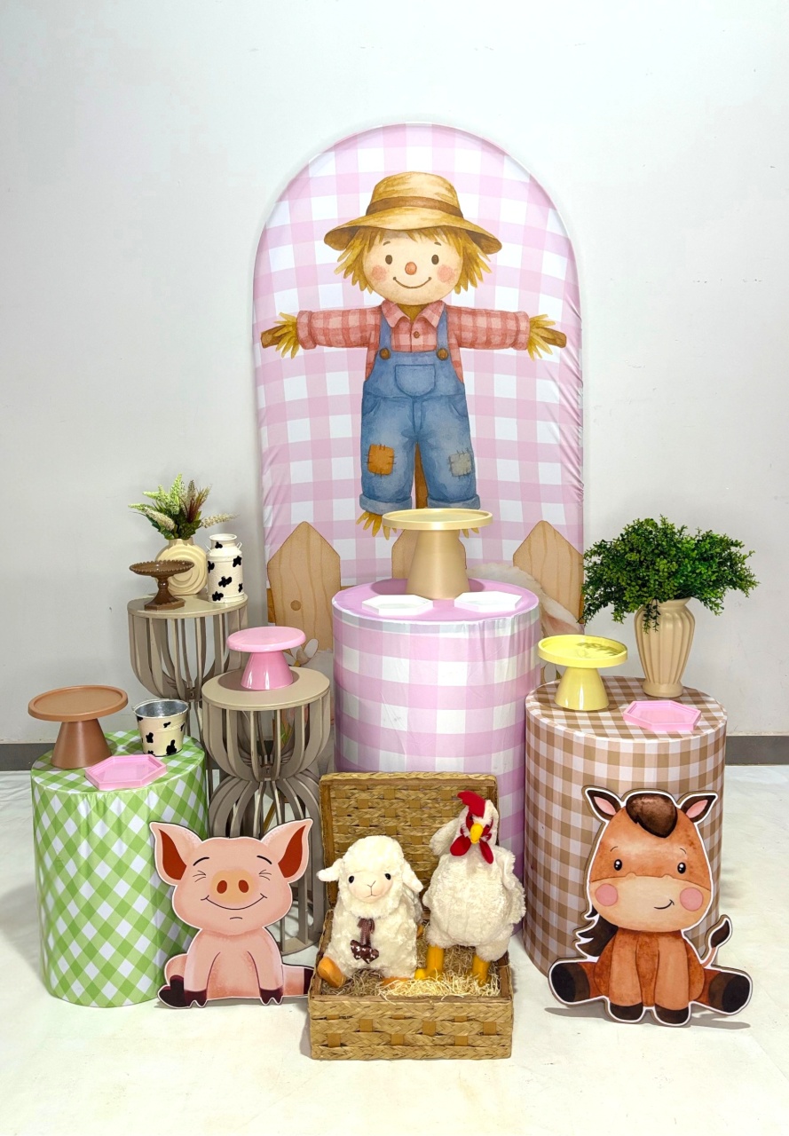Kit Prata - Fazendinha Rosa Romano - DLUARTS DECORAÇÕES E EVENTOS
