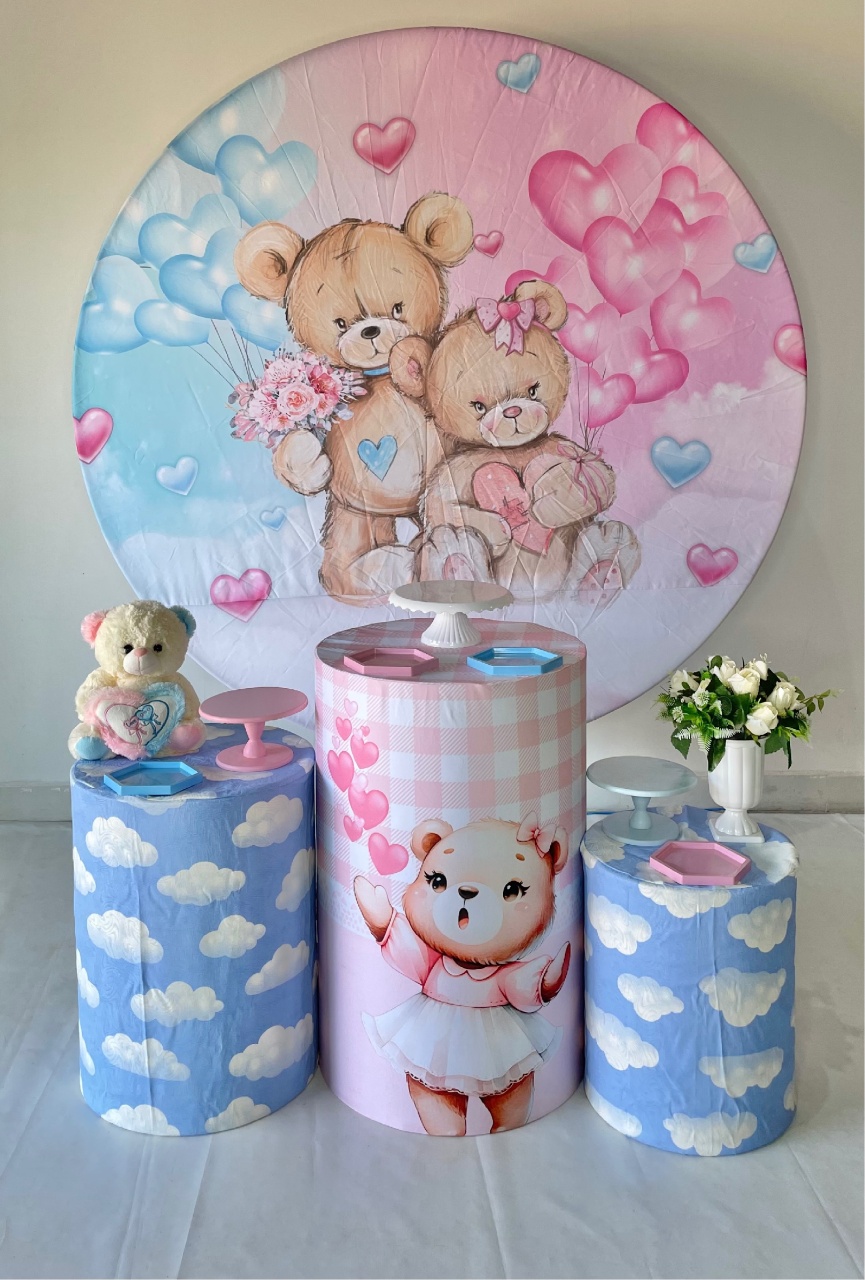 Kit Bronze - Chá Reveleção Rosa E Azul - DLUARTS DECORAÇÕES E EVENTOS