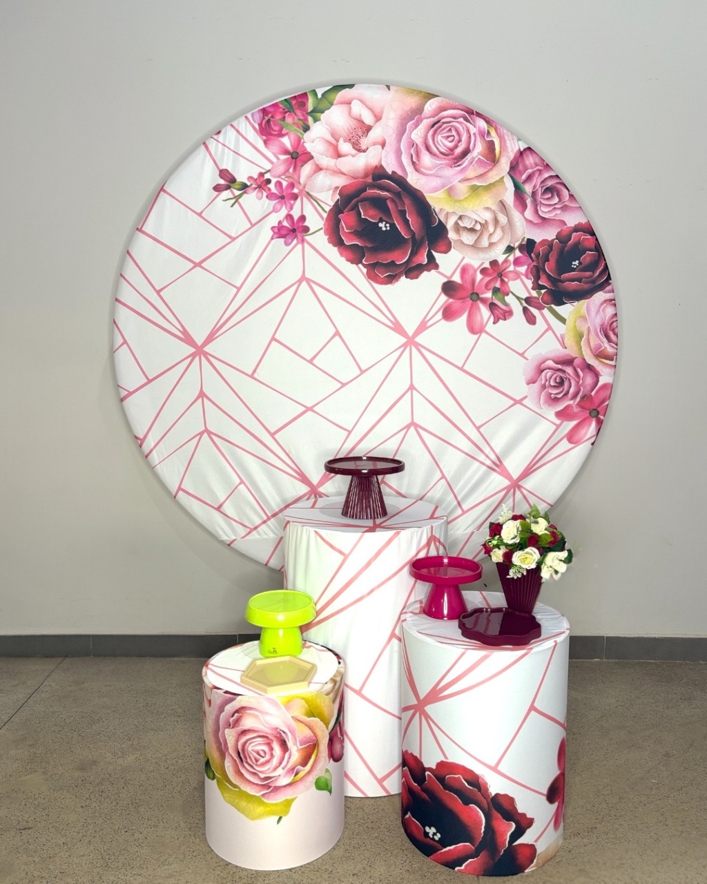Kit Bronze - Flores Vinho  - DLUARTS DECORAÇÕES E EVENTOS