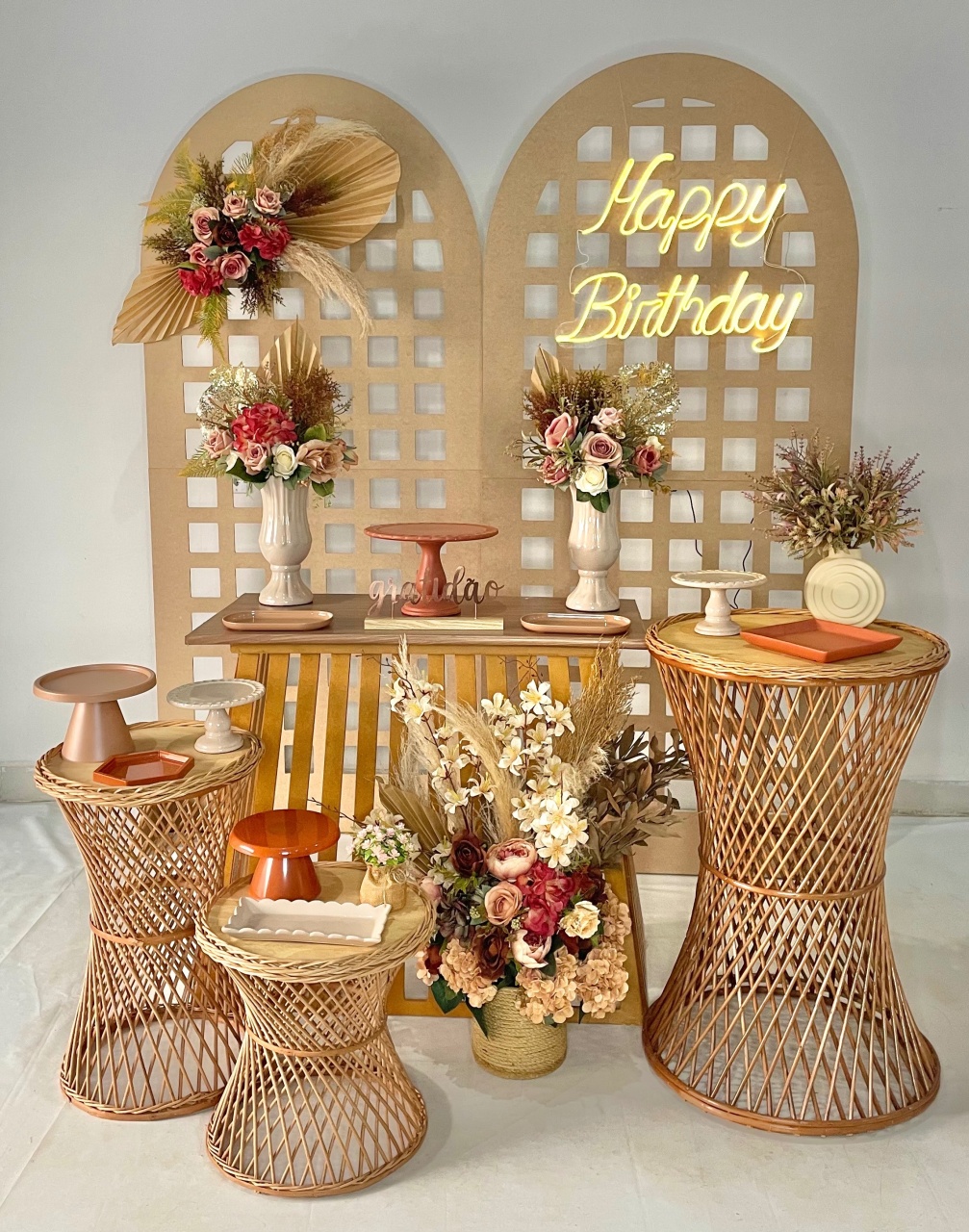 Kit Aniversário Bohoo - Composição - DLUARTS DECORAÇÕES E EVENTOS