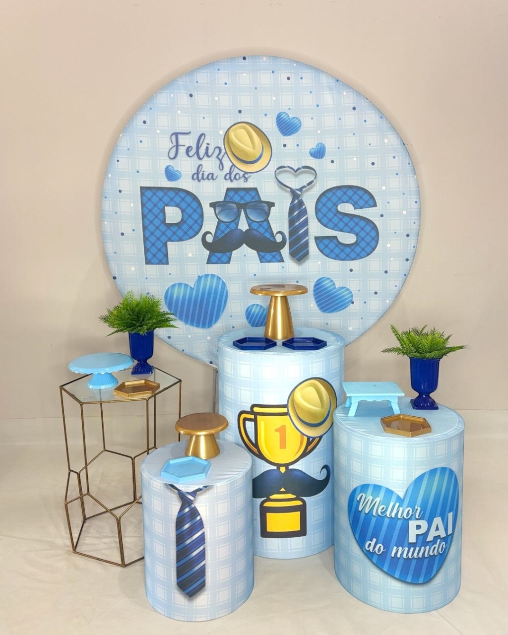 Kit Prata - Dia dos Pais Azul - DLUARTS DECORAÇÕES E EVENTOS