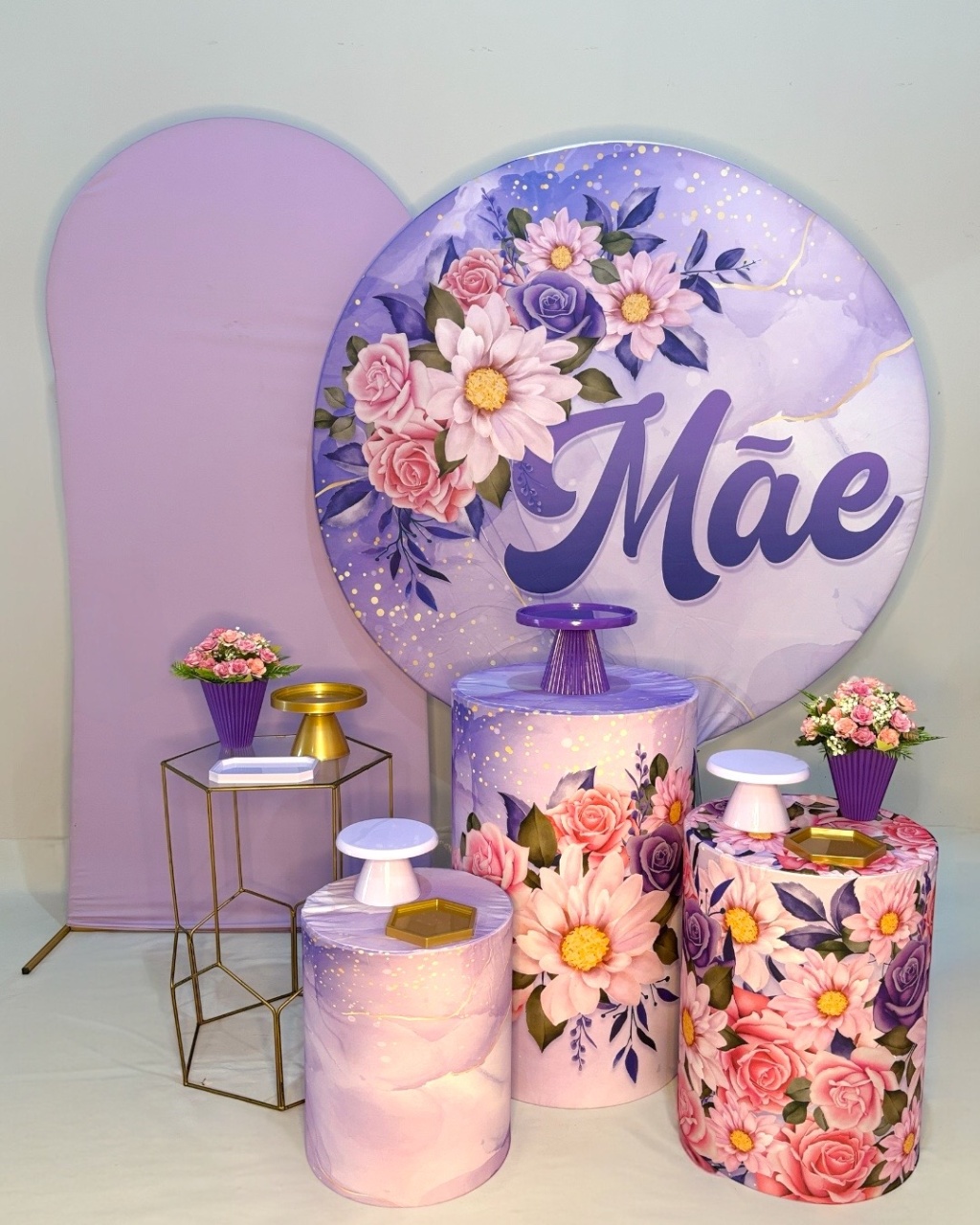 Kit Composição 3 - Dia das Mães Lilás - DLUARTS DECORAÇÕES E EVENTOS
