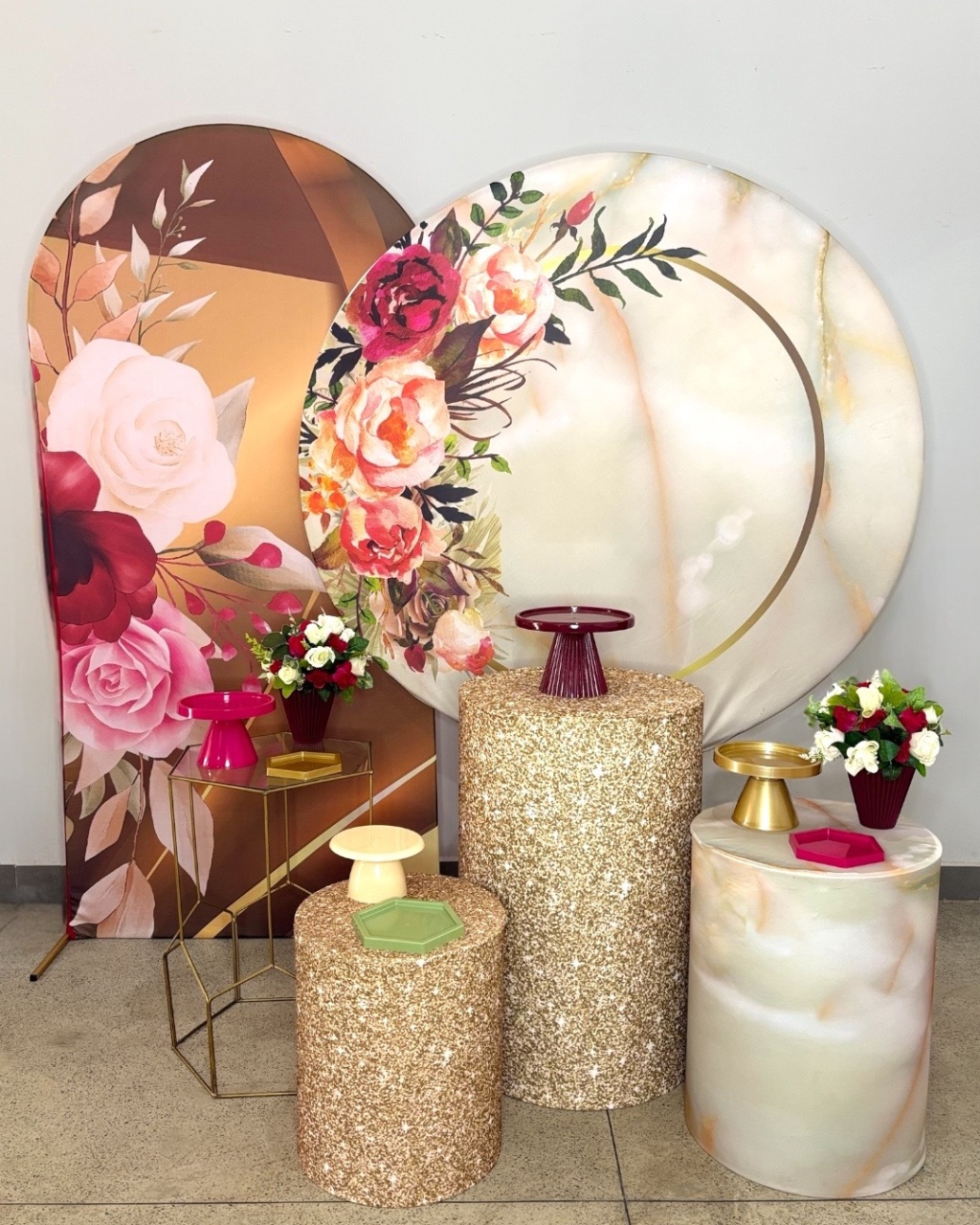 Kit Ouro - Floral Com Dourado - DLUARTS DECORAÇÕES E EVENTOS