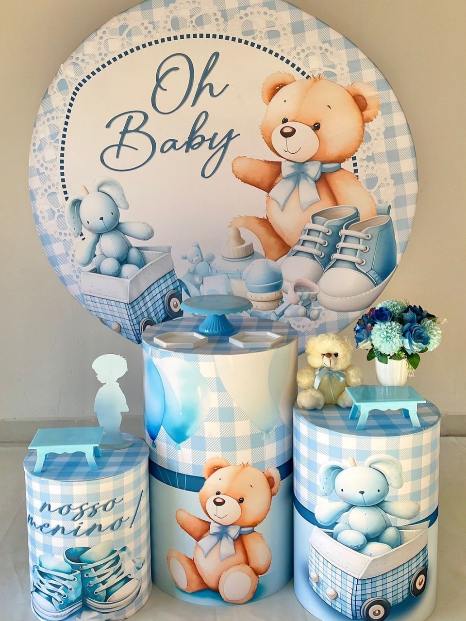 Kit Bronze - Chá de Bebê Azul  - DLUARTS DECORAÇÕES E EVENTOS