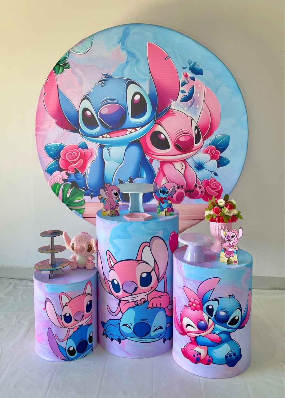 Kit Bronze - Stitch E Angel - DLUARTS DECORAÇÕES E EVENTOS