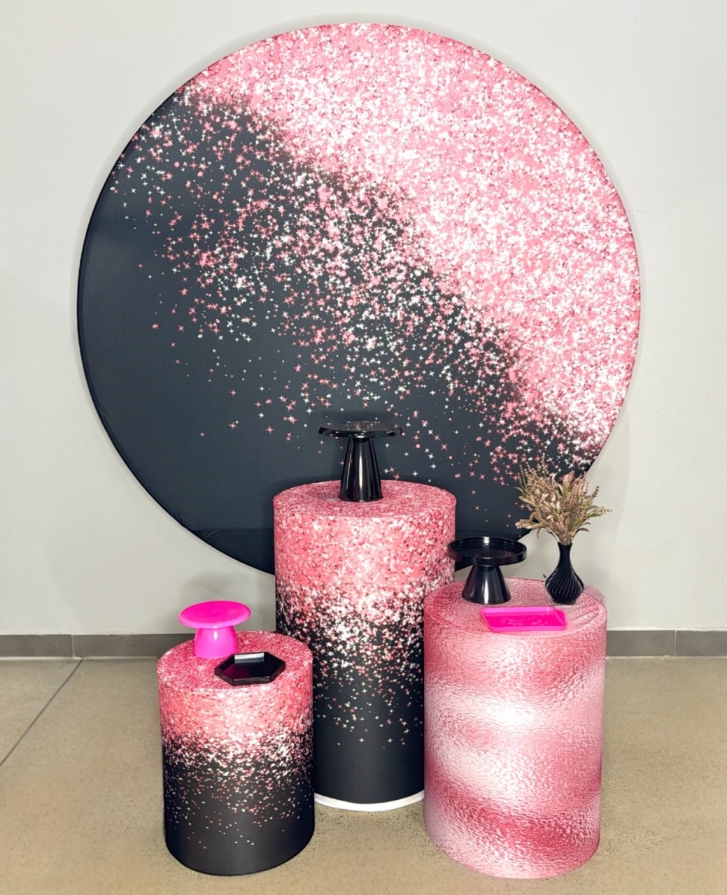 Kit Bronze - Preto E Rosa  - DLUARTS DECORAÇÕES E EVENTOS