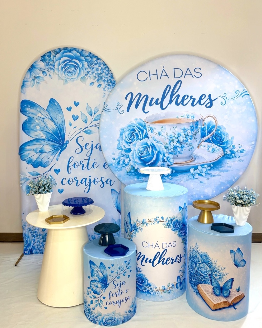 Kit Ouro - Chá de Mulheres Azul  - DLUARTS DECORAÇÕES E EVENTOS