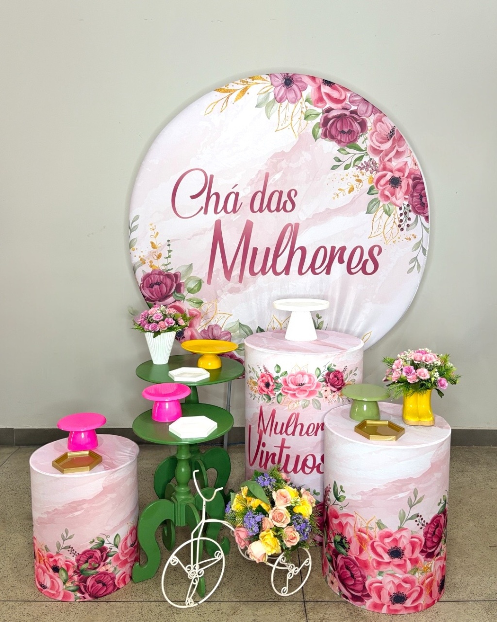 Kit Prata - Chá de Mulheres Rosa  - DLUARTS DECORAÇÕES E EVENTOS