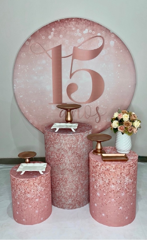 Kit Bronze - 15 Anos Rosé - DLUARTS DECORAÇÕES E EVENTOS
