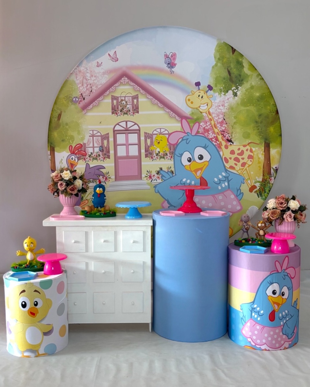 Kit Prata - Galinha Pintadinha - DLUARTS DECORAÇÕES E EVENTOS