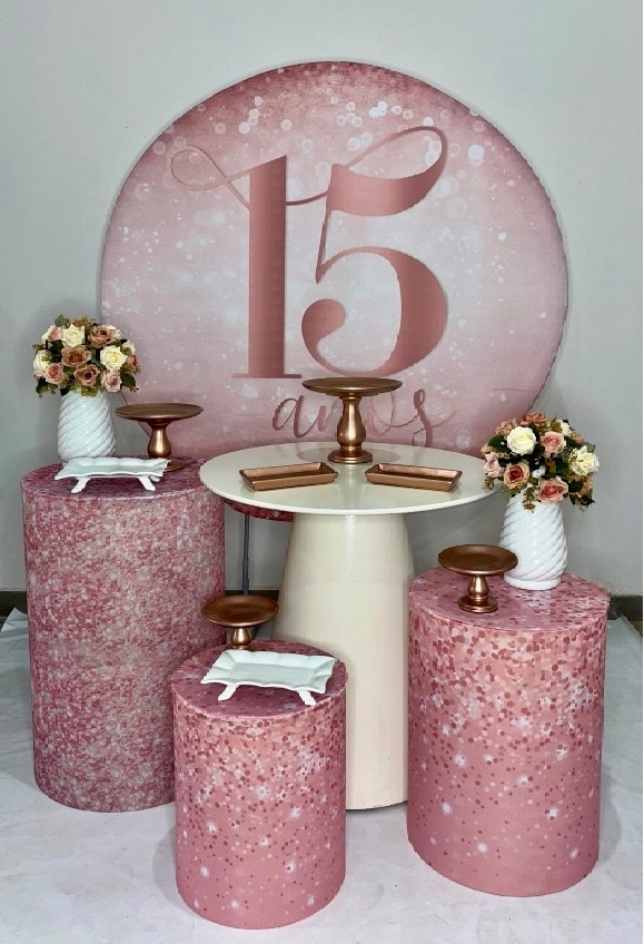 Kit Prata - 15 Anos Rosé - DLUARTS DECORAÇÕES E EVENTOS