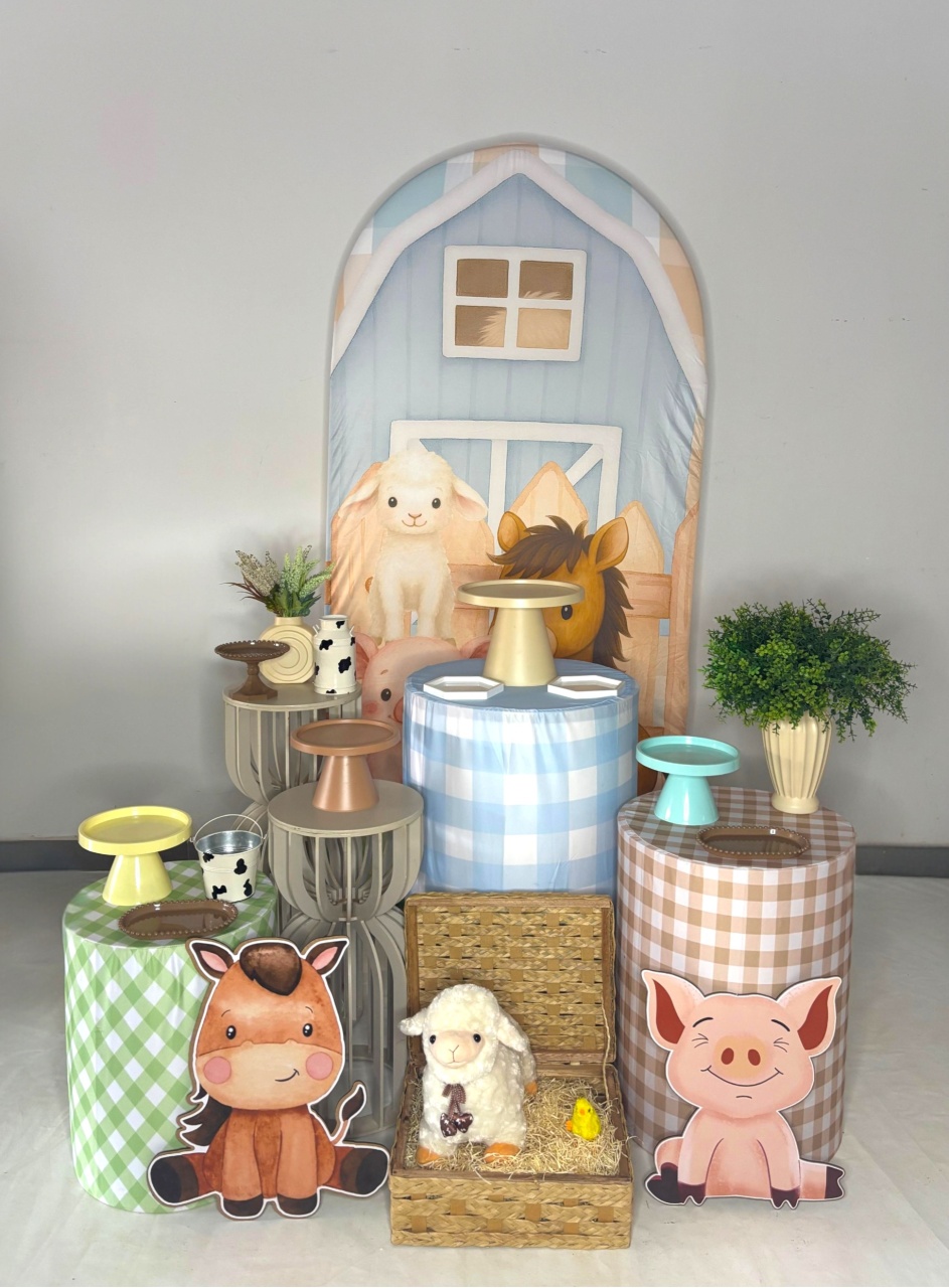 Kit Prata - Fazendinha Azul Romano - DLUARTS DECORAÇÕES E EVENTOS