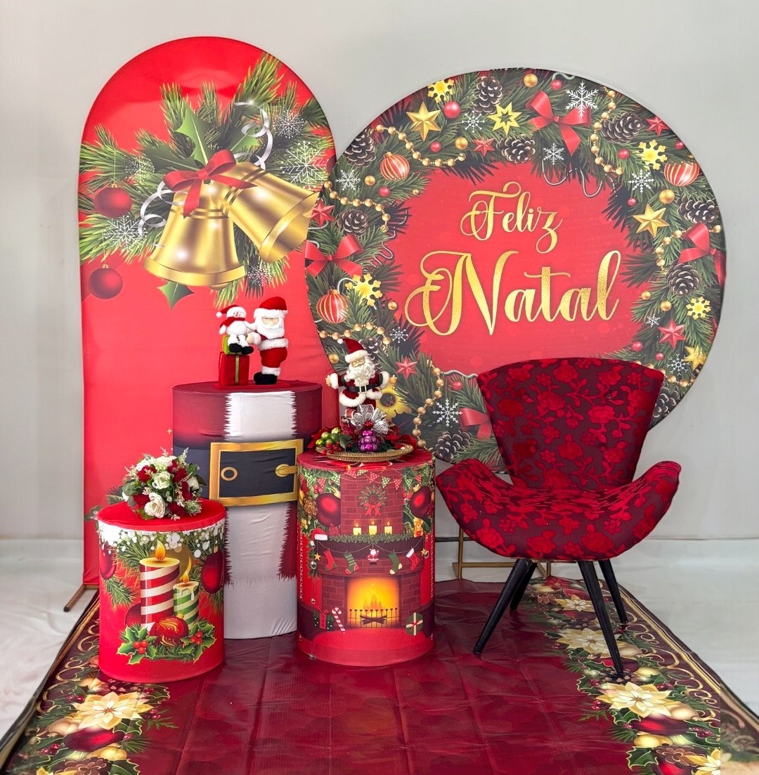 Kit Ouro 2 - Feliz Natal Vermelho - DLUARTS DECORAÇÕES E EVENTOS