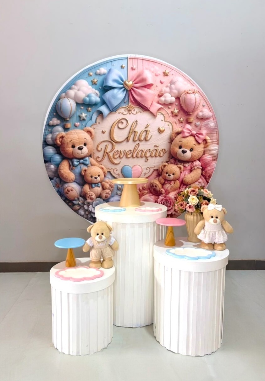 Kit Bronze - Chá Revelação Laços - DLUARTS DECORAÇÕES E EVENTOS