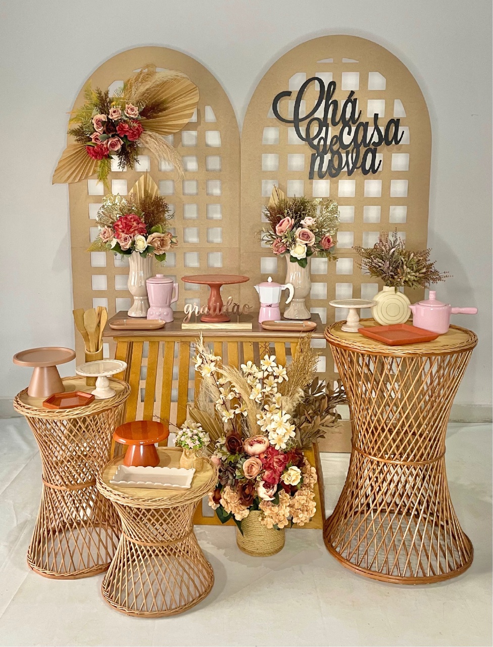 Kit Chá de Casa Nova Bohoo - Composição - DLUARTS DECORAÇÕES E EVENTOS