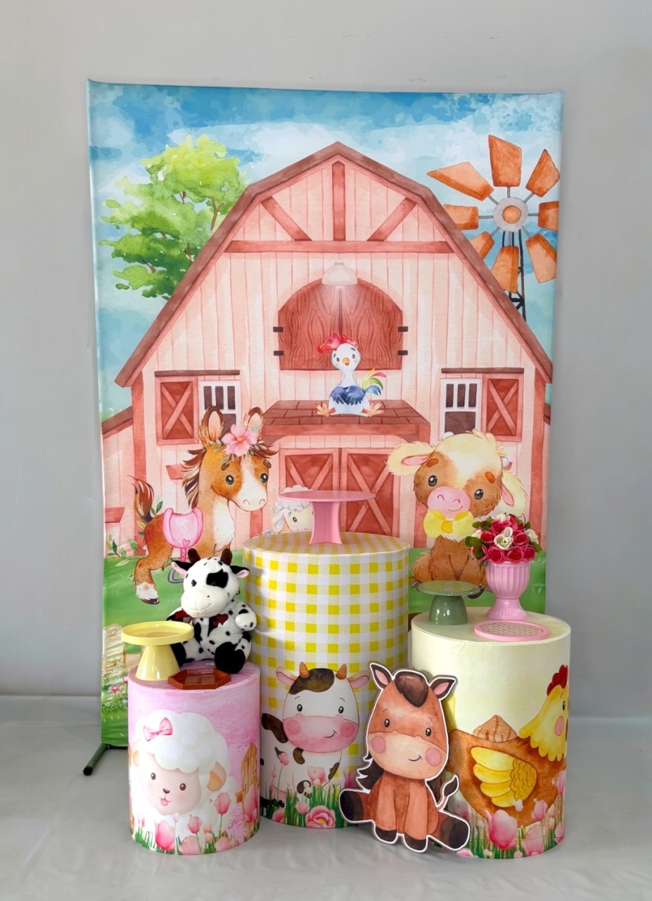 Kit Bronze 2 - Fazendinha Rosa - DLUARTS DECORAÇÕES E EVENTOS
