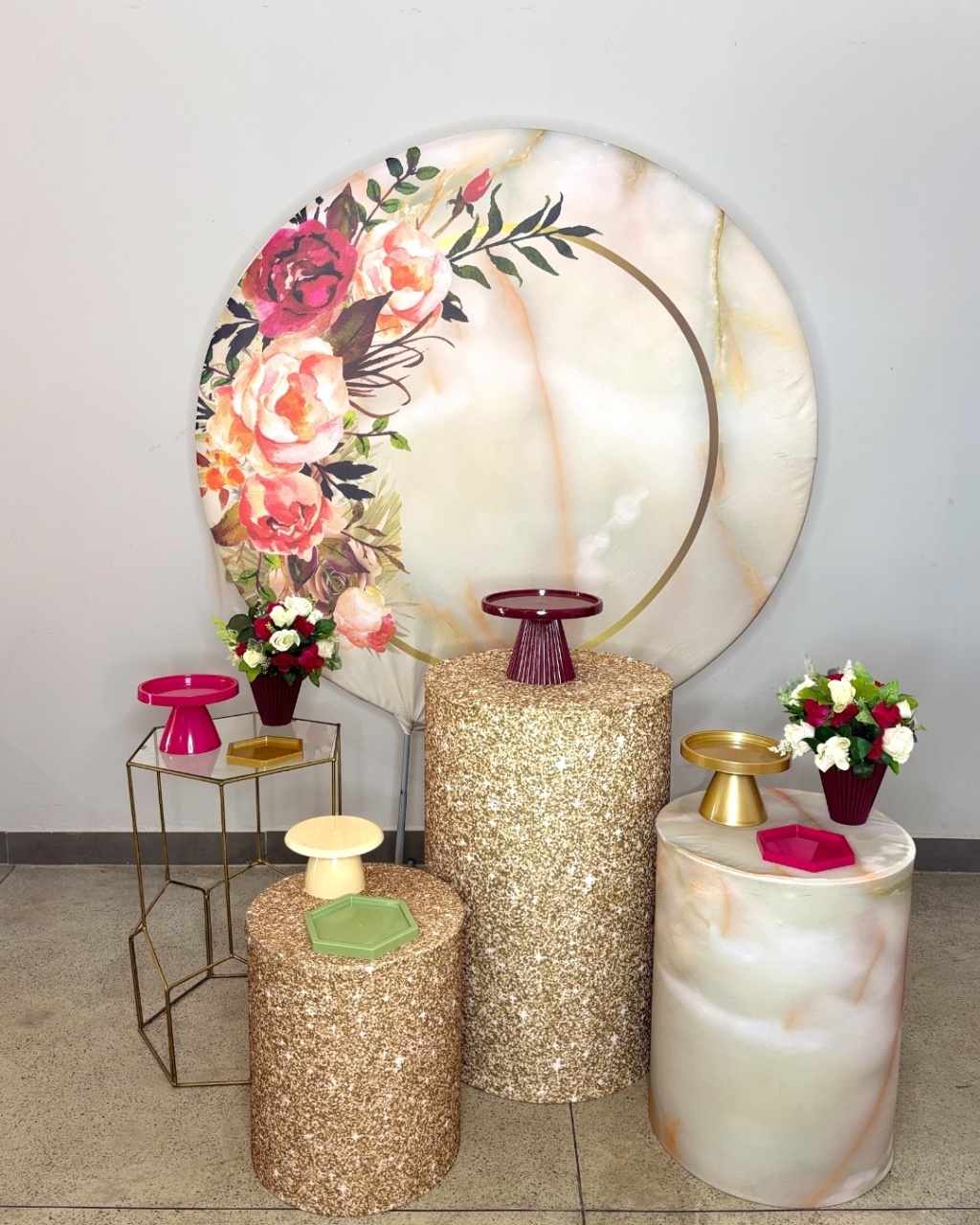 Kit Prata - Floral Com Dourado - DLUARTS DECORAÇÕES E EVENTOS