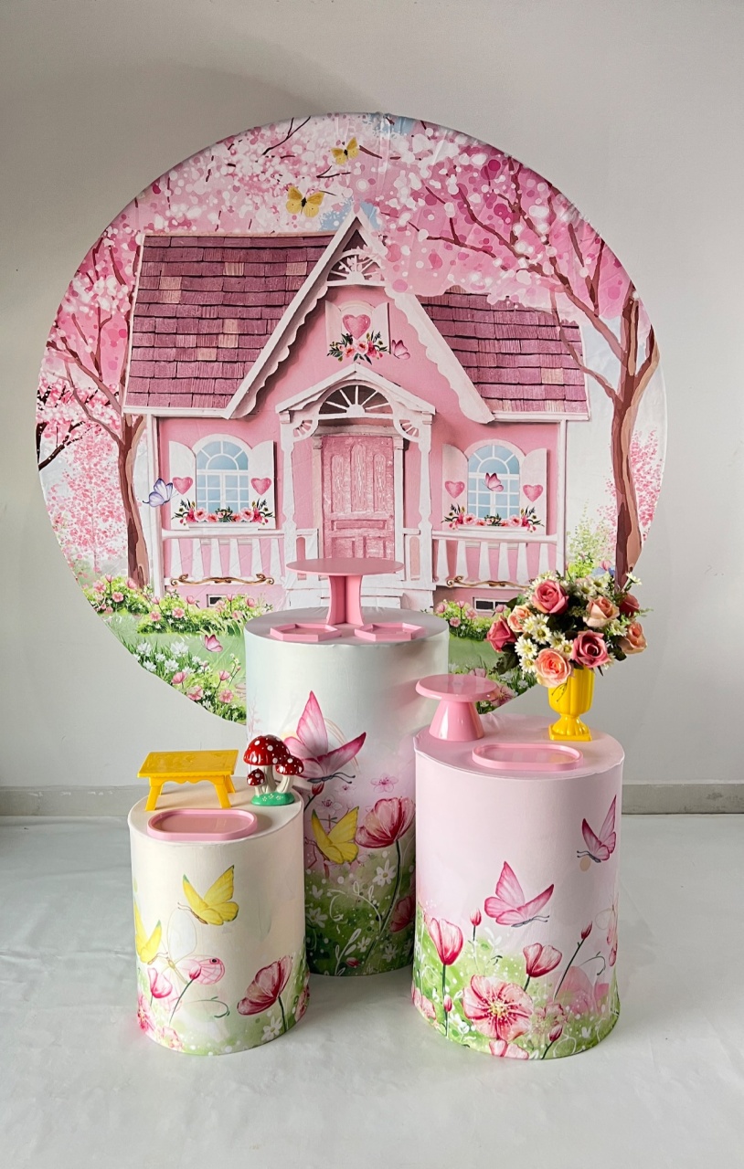 Kit Bronze - Jardim Casinha Rosa - DLUARTS DECORAÇÕES E EVENTOS