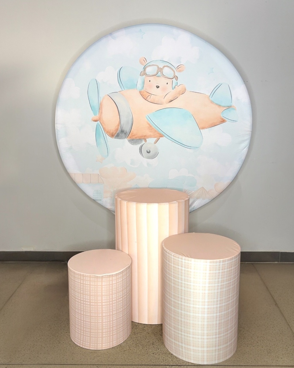 Capas de Painel E Cilindros - Ursinho Aviador - DLUARTS DECORAÇÕES E EVENTOS