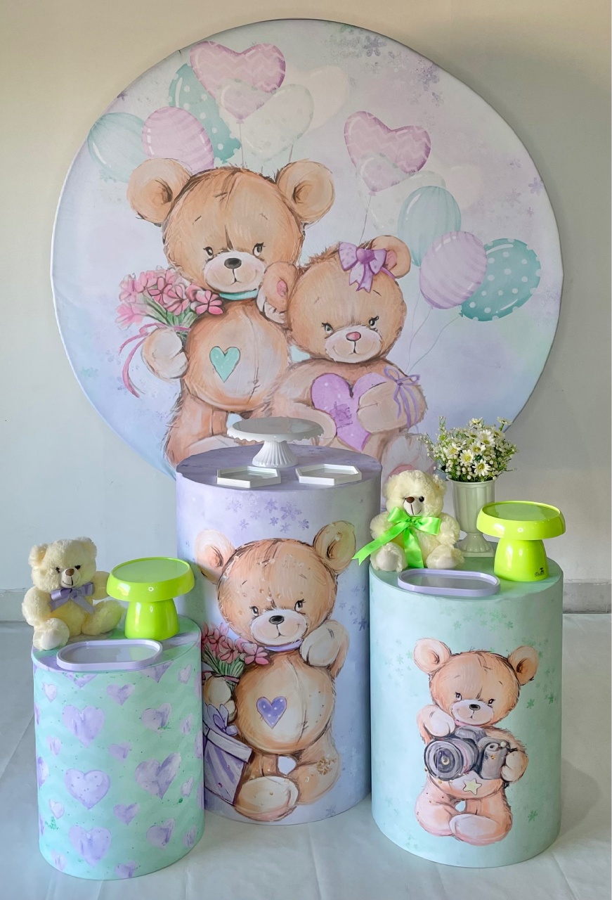 Kit Bronze - Chá Revelação Verde E Lilás - DLUARTS DECORAÇÕES E EVENTOS
