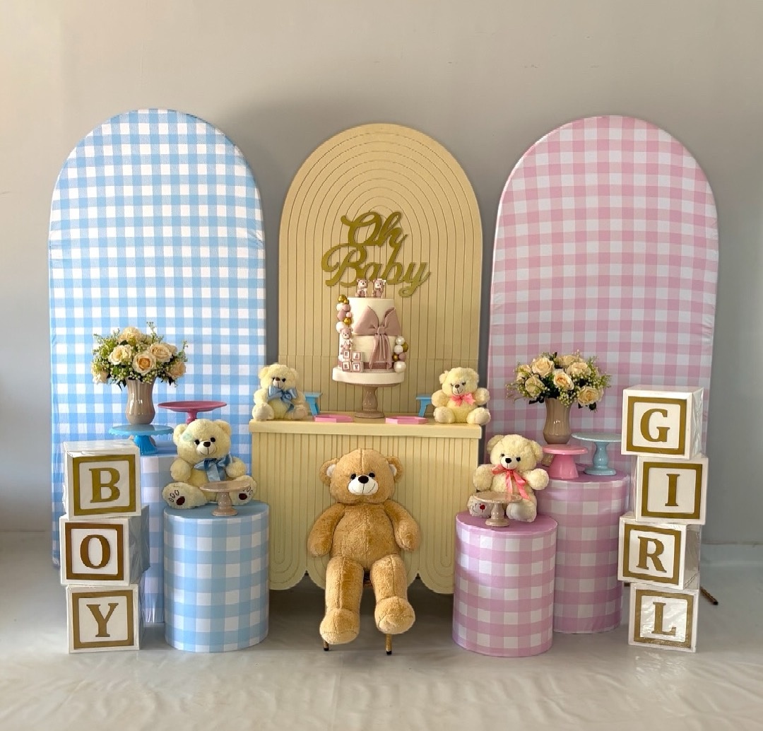 Kit Revelação Azul E Rosa - Composição - DLUARTS DECORAÇÕES E EVENTOS