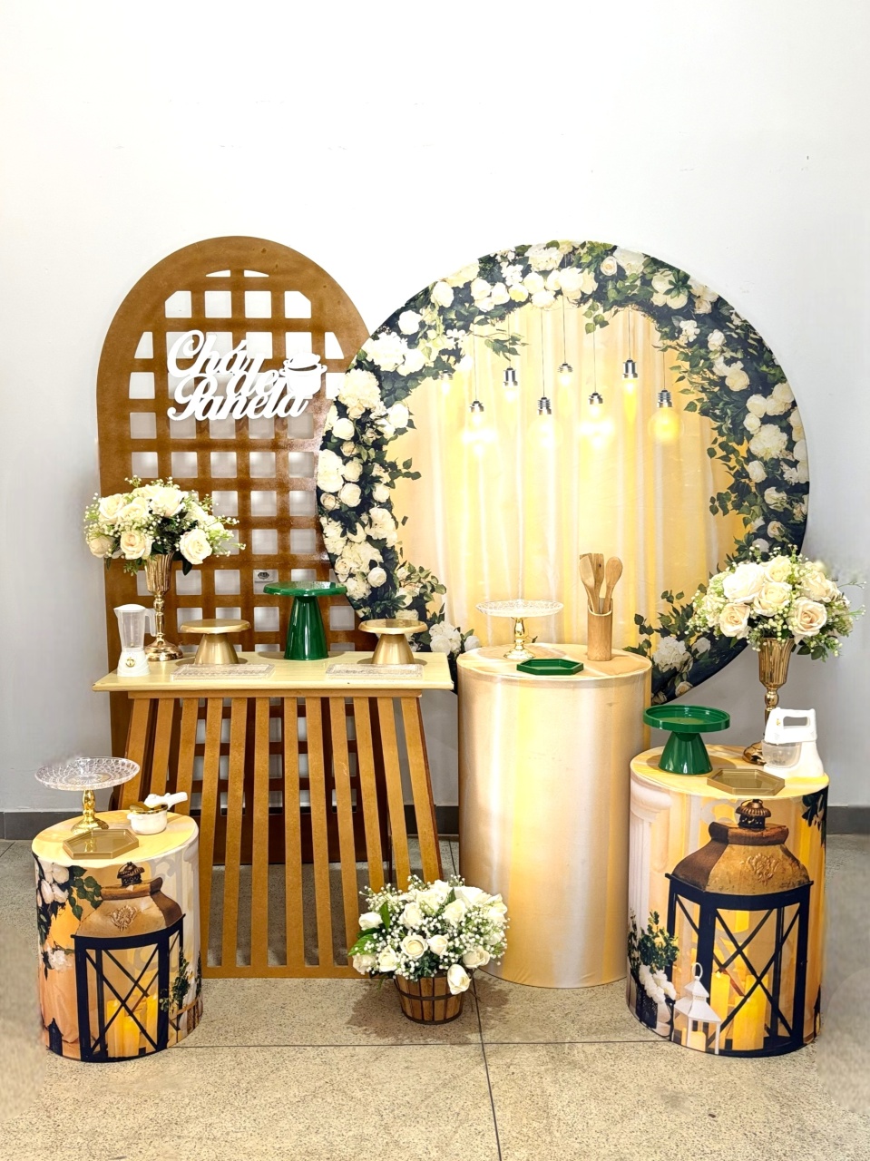 Kit Composiçao- Floral Verde  Chá de Panela   - DLUARTS DECORAÇÕES E EVENTOS