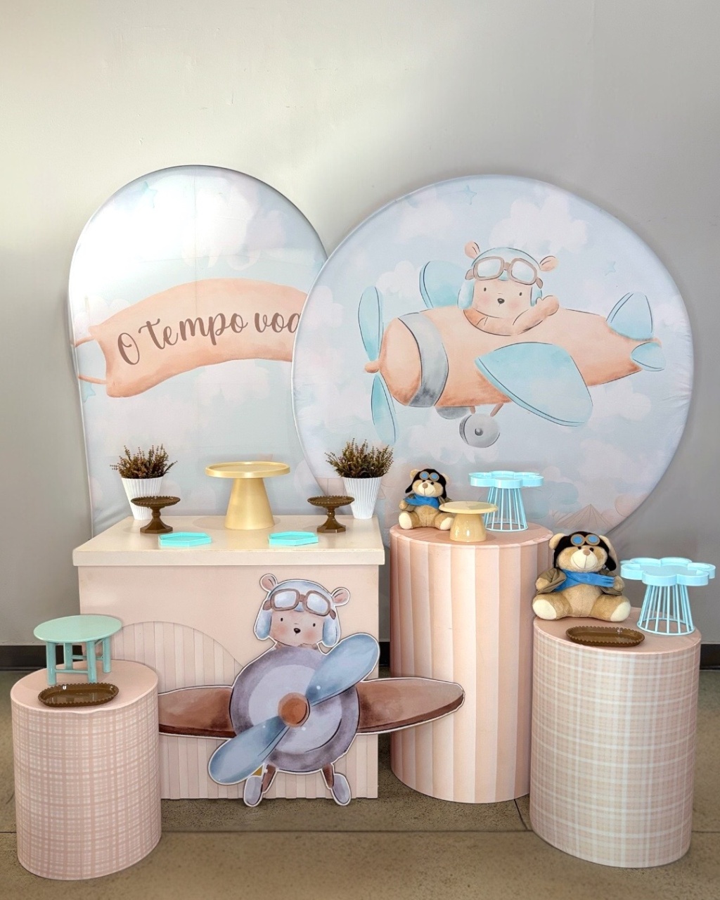 Kit Ouro - Ursinho Aviador - DLUARTS DECORAÇÕES E EVENTOS