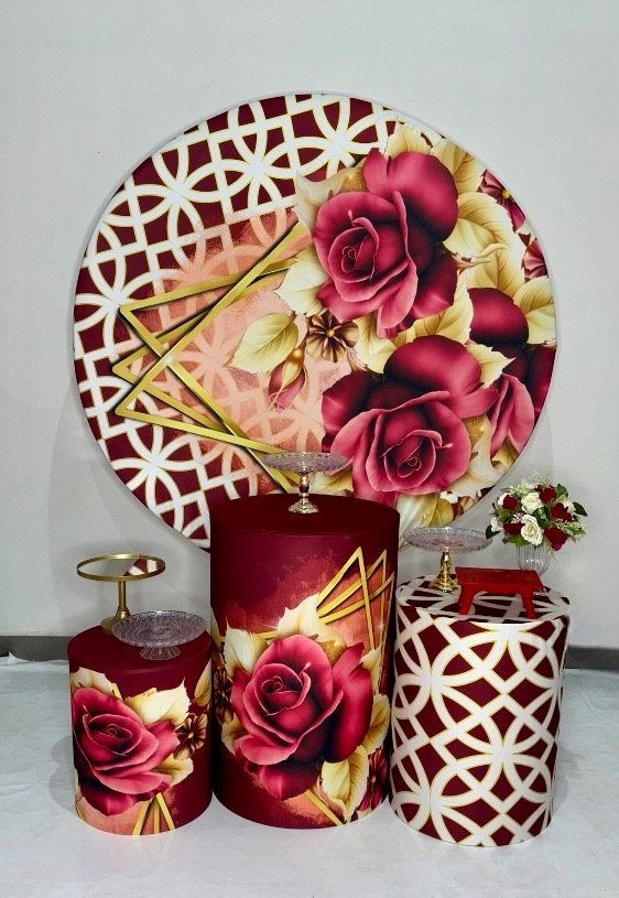 Kit Bronze -Rosas Vinho E Dourado - DLUARTS DECORAÇÕES E EVENTOS