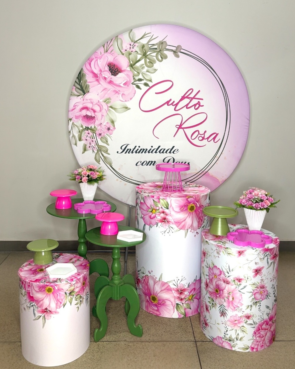 Kit Prata - Culto Rosa  - DLUARTS DECORAÇÕES E EVENTOS
