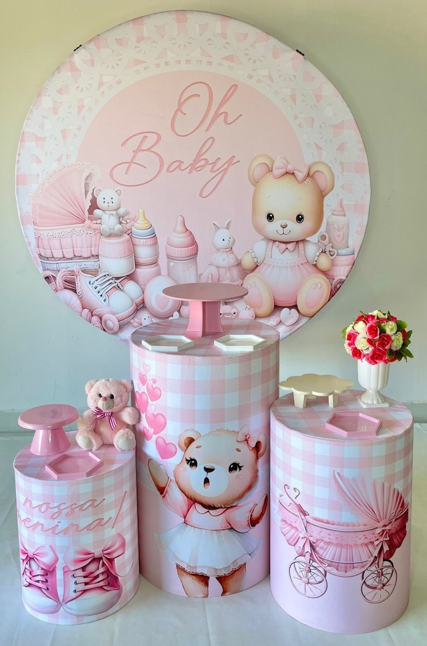 Kit Bronze - Chá de Bebê Rosa - DLUARTS DECORAÇÕES E EVENTOS