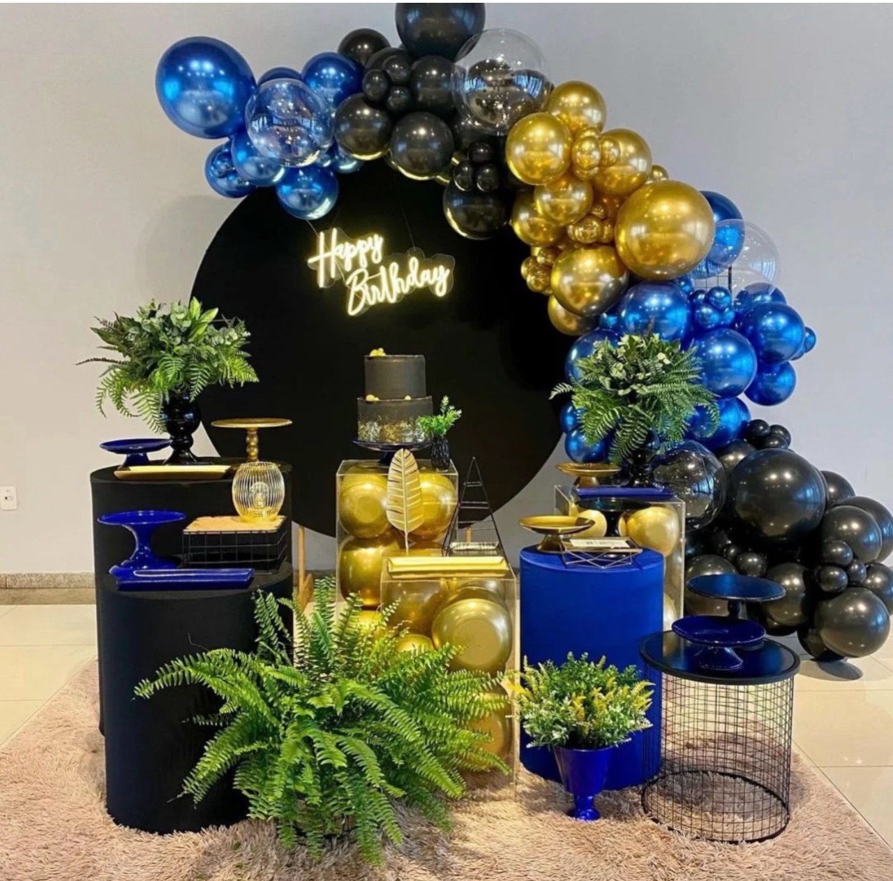 Kit Preto E Azul - Composição - DLUARTS DECORAÇÕES E EVENTOS