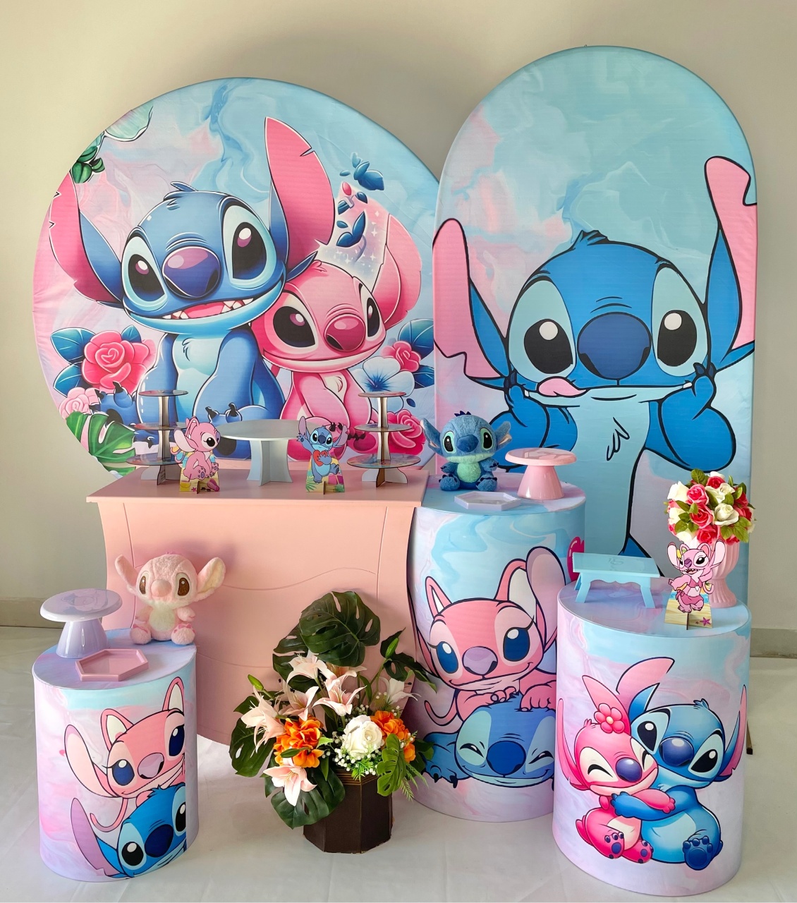 Kit Ouro - Stitch E Angel - DLUARTS DECORAÇÕES E EVENTOS