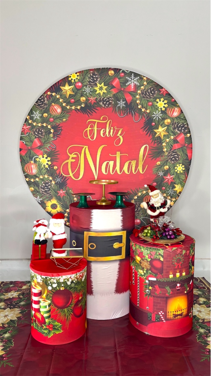 Kit Bronze - Feliz Natal Vermelho - DLUARTS DECORAÇÕES E EVENTOS