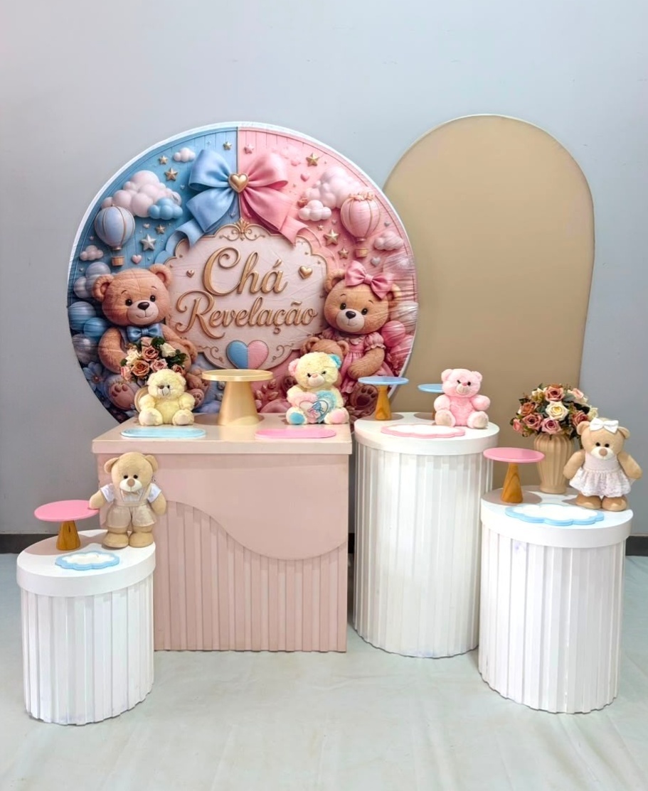 Kit Ouro - Chá Revelação Laços - DLUARTS DECORAÇÕES E EVENTOS