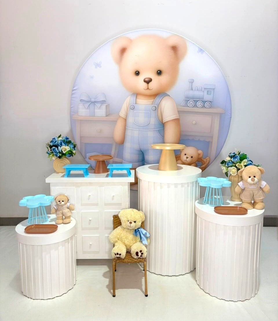 Kit Prata - Xadrez Urso - DLUARTS DECORAÇÕES E EVENTOS