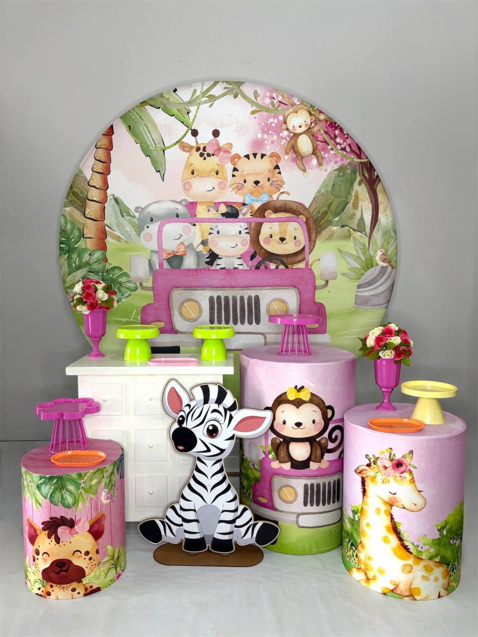Kit Prata -Safari  Menina - DLUARTS DECORAÇÕES E EVENTOS