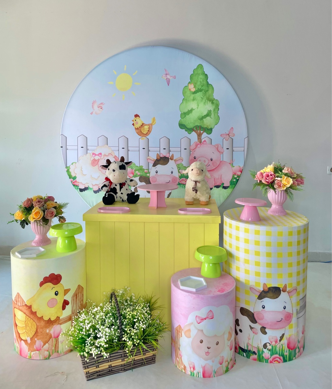 Kit Prata - Fazendinha Rosa - DLUARTS DECORAÇÕES E EVENTOS