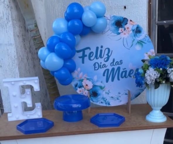 Dia das Mães Azul - Festa Na Mesa - Lua Nobre Decorações