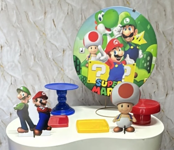 Super Mario - Festa Na Mesa - Lua Nobre Decorações