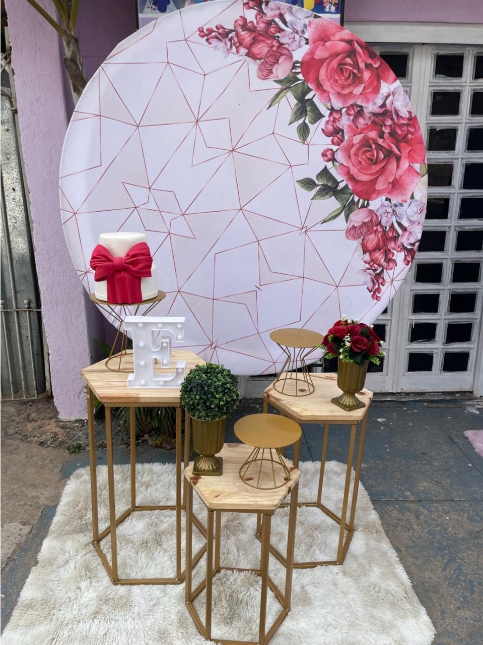 Geométrico Floral Marsala 1 - Lua Nobre Decorações