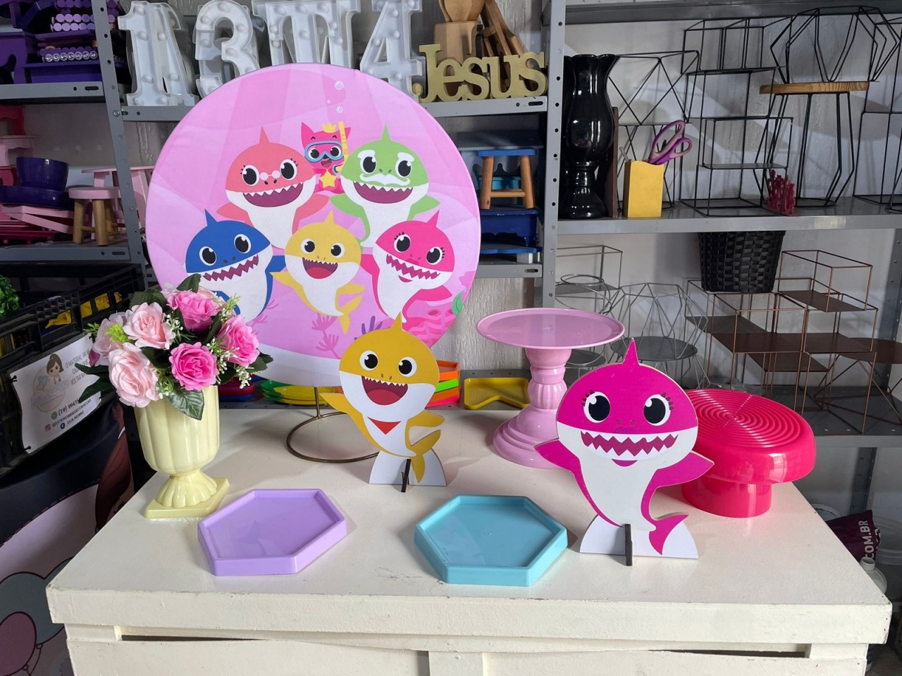 Baby Shark - Festa Na Mesa - Lua Nobre Decorações